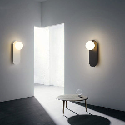 Nordisk vegglampe med ringfot i glass, 1-lys