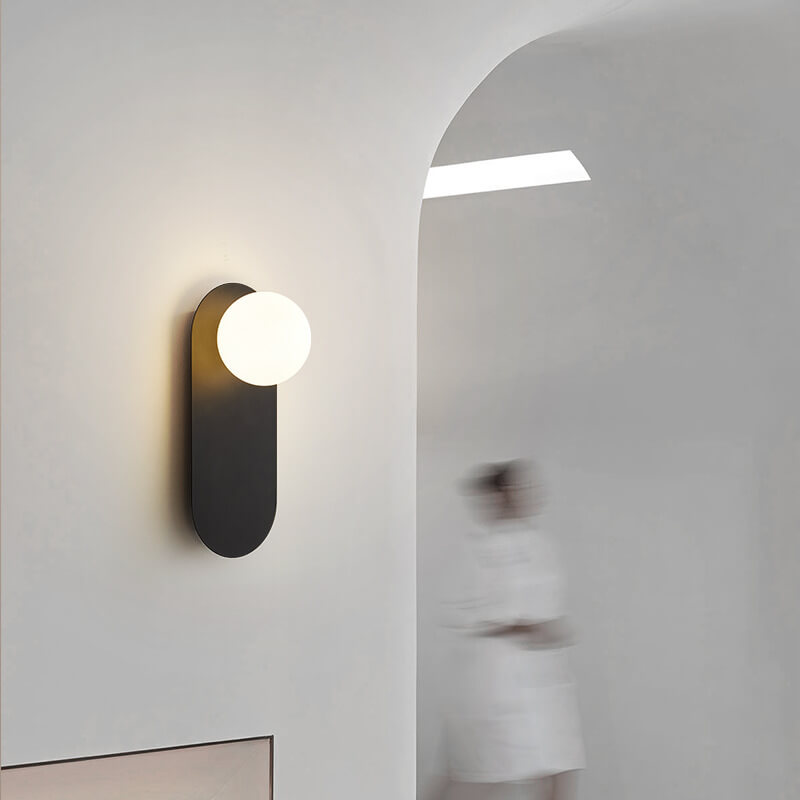 Nordisk vegglampe med ringfot i glass, 1-lys
