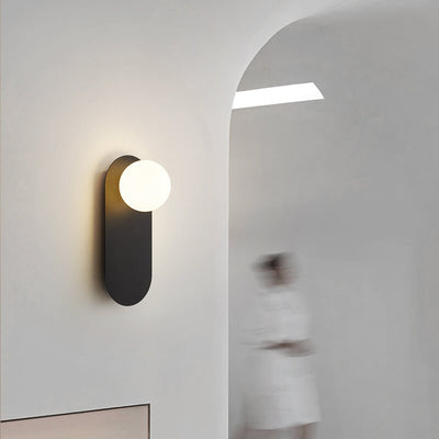 Nordisk vegglampe med ringfot i glass, 1-lys
