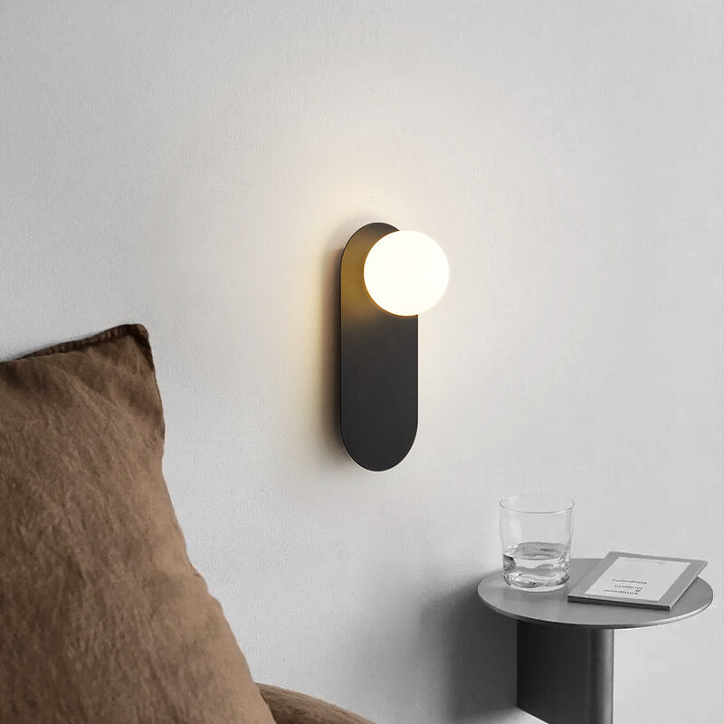 Nordisk vegglampe med ringfot i glass, 1-lys
