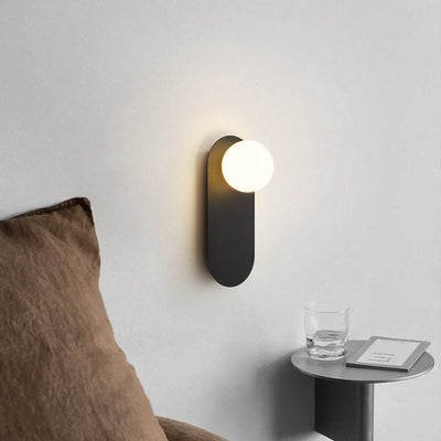 Nordisk vegglampe med ringfot i glass, 1-lys