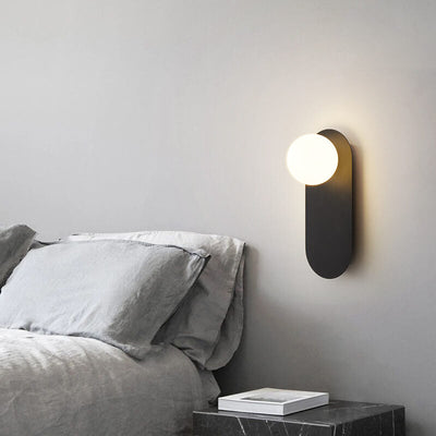 Nordisk vegglampe med ringfot i glass, 1-lys