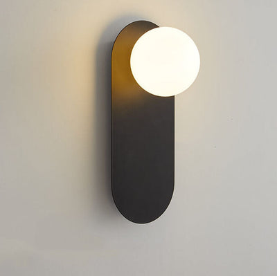 Nordisk vegglampe med ringfot i glass, 1-lys