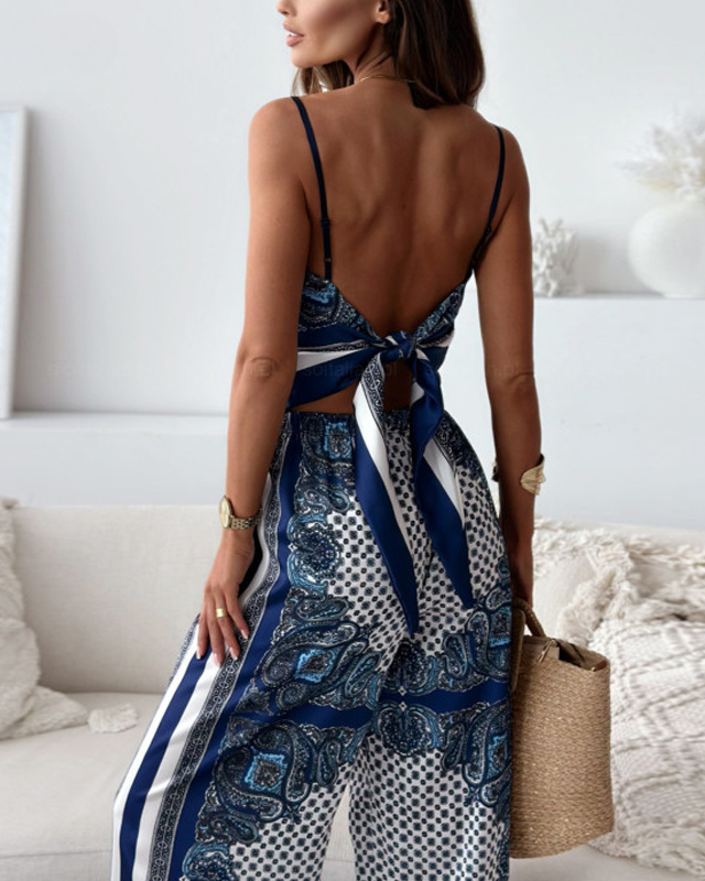 Andella | Sommersett for kvinner med haltertopp og bukser med vide ben for en elegant look