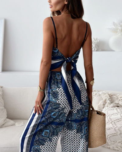 Andella | Sommersett for kvinner med haltertopp og bukser med vide ben for en elegant look