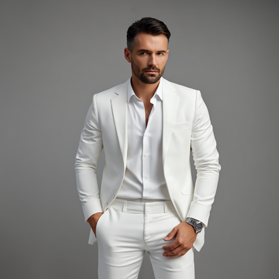 Slim fit dress i ullblanding for menn