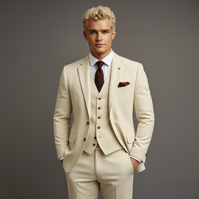 Tredelt dress med jakke, vest og bukse