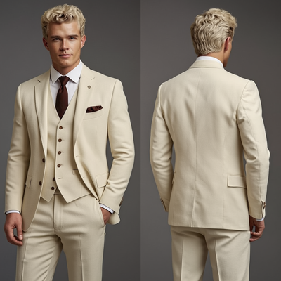 Tredelt dress med jakke, vest og bukse