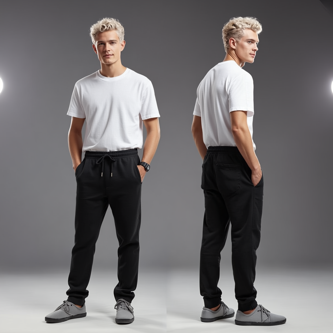 Bukse med elastisk linning og snor