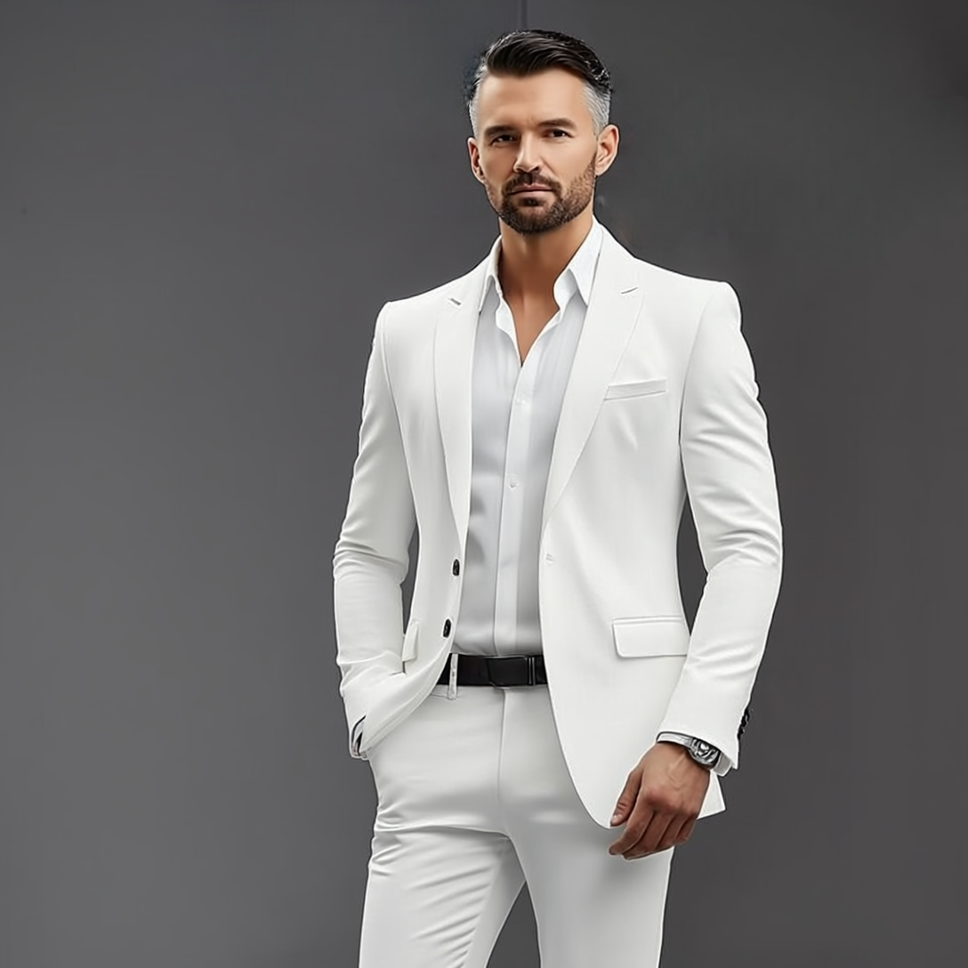 Slim fit dress i ullblanding for menn