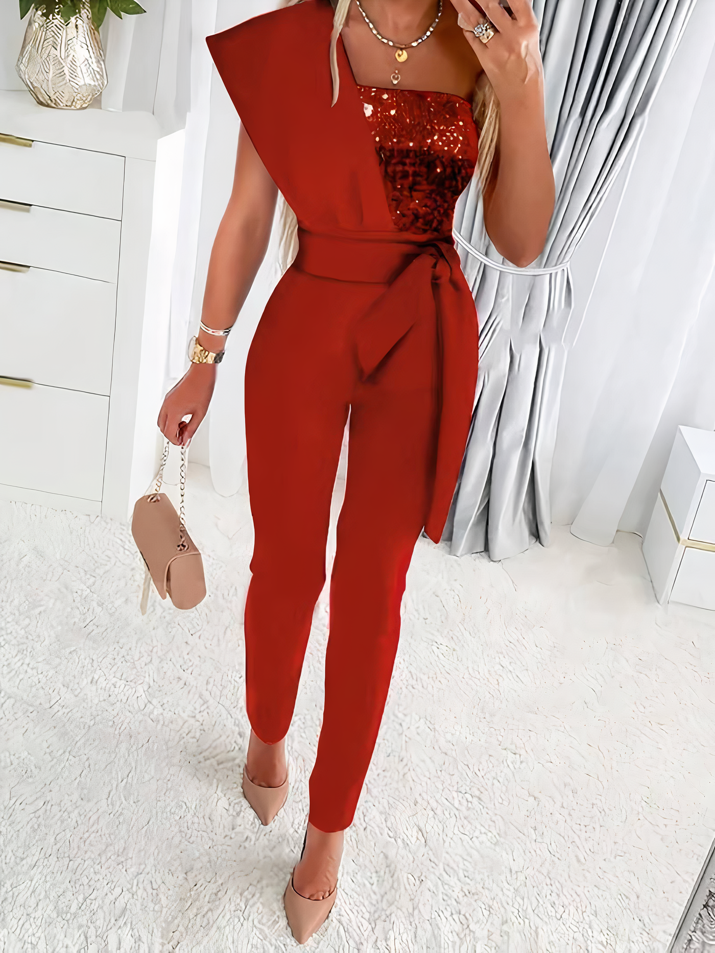 Monroe - Bodycon jumpsuit med paljetter