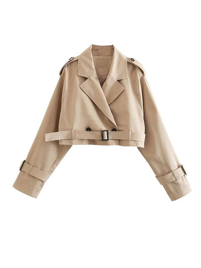 Beige dobbeltspent trenchcoat