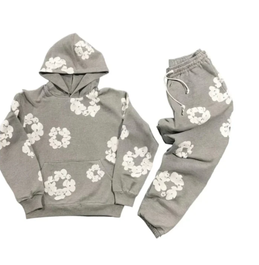 ModaDenim - Unisex Viral Floral joggedress med ikoniske trykk