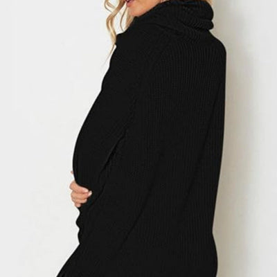 Ensfarget turtleneck-kjole for kvinner